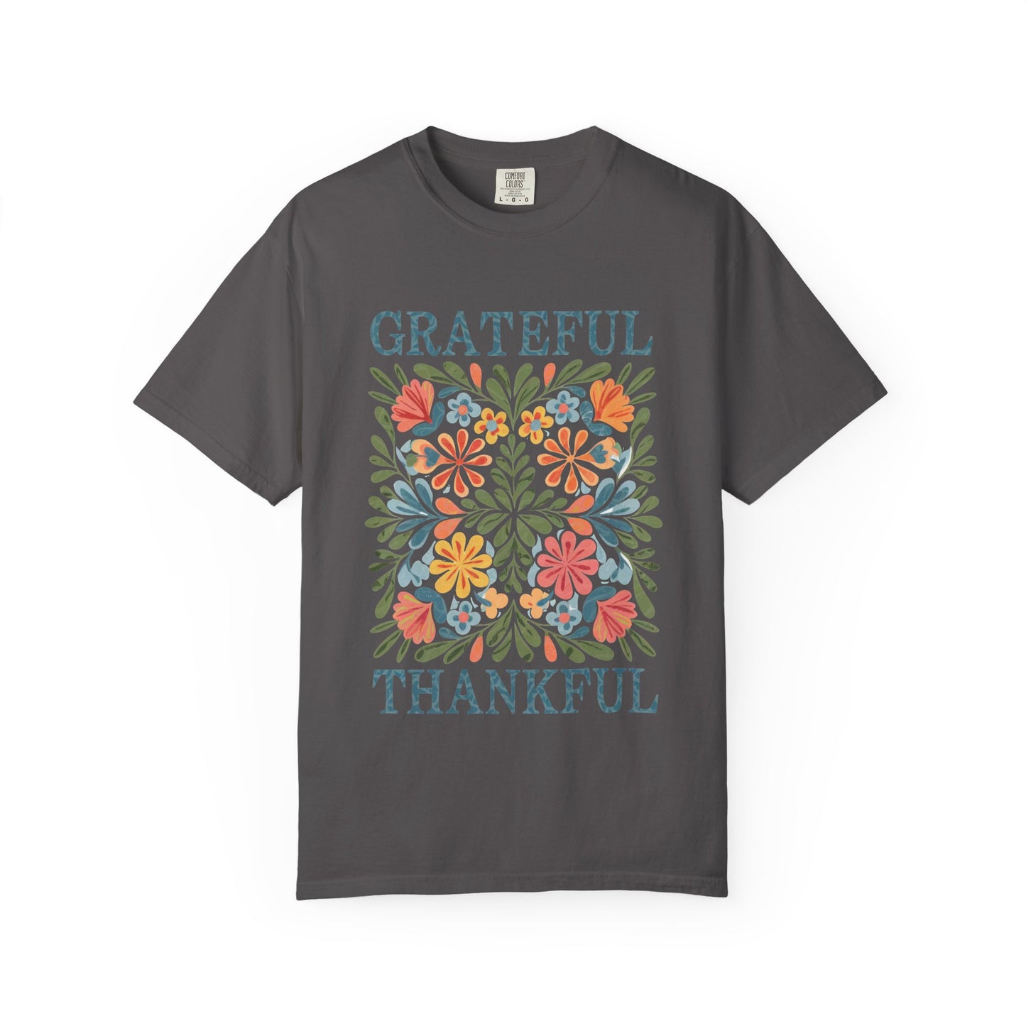 Grateful Thankful Unisex T-Shirt, Casual Tee, Gift for Thanksgiving, Boho Style Shirt, Everyday Wear, Positive Vibes Apparel