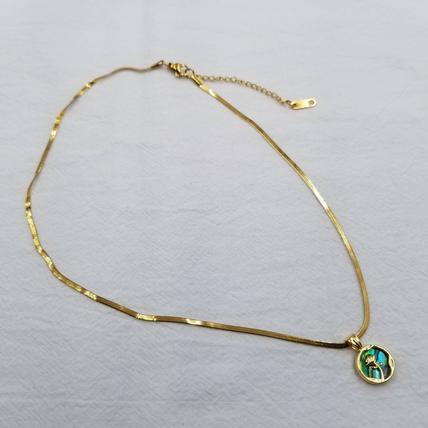 Beach Babe Abalone Flower Necklace