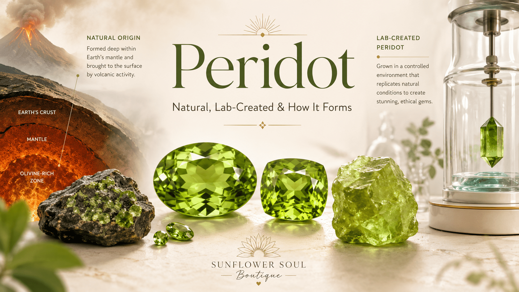 What Is Peridot? How Natural and Lab-Created Peridot Is Formed