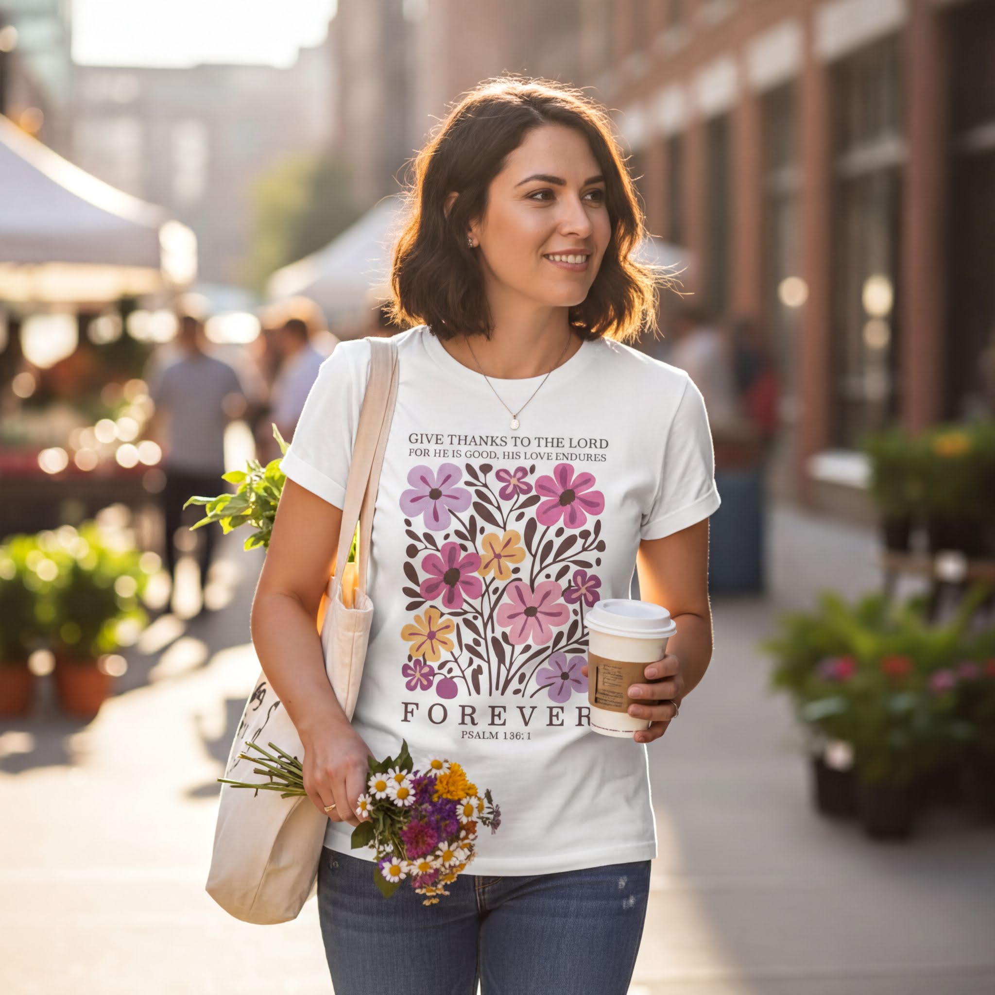 Soulful graphic t-shirts featuring inspirational quotes, faith-based designs, floral artwork, western styles, and comfortable everyday apparel for women.