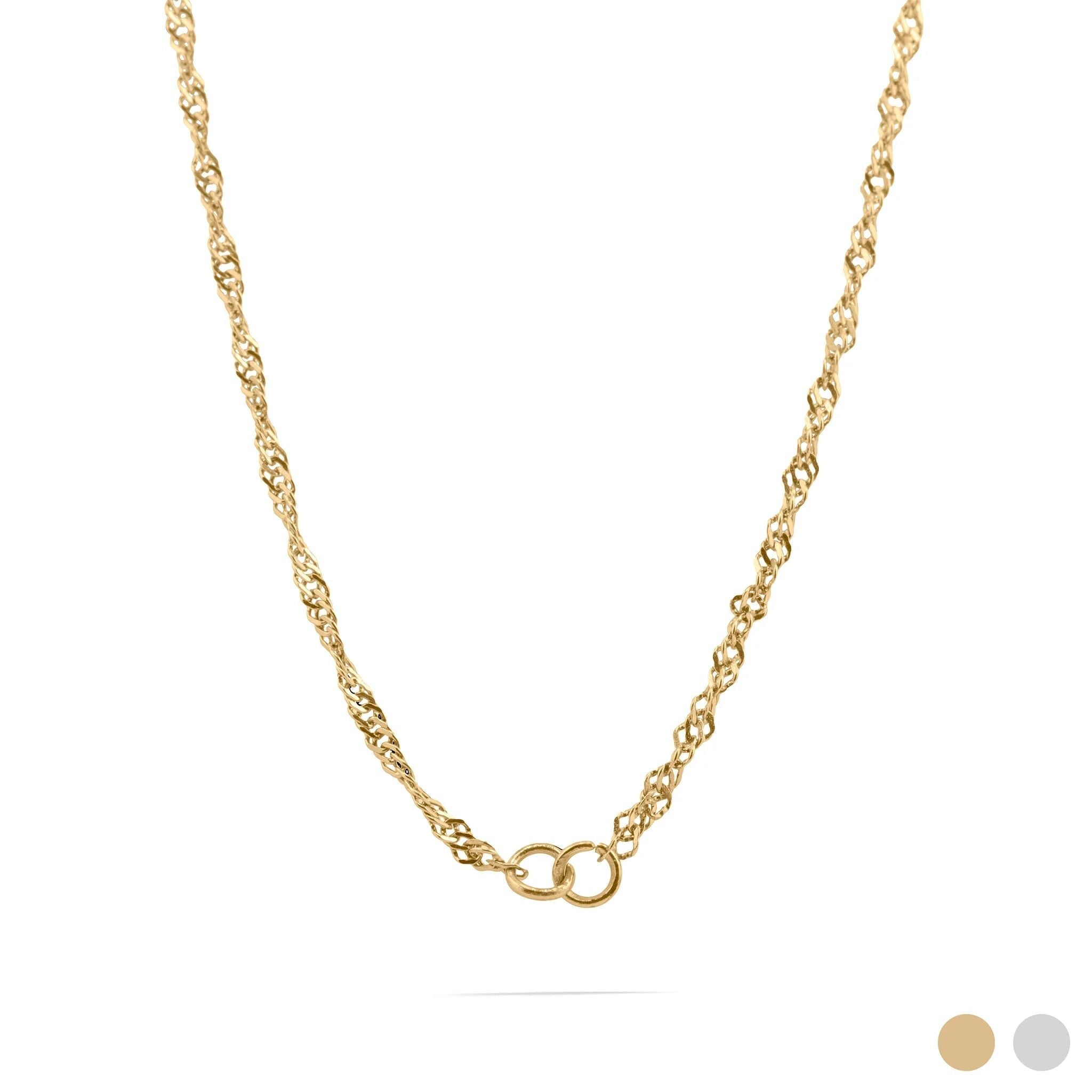 18K Gold Singapore Chain - Tarnish Resistant Stainless Steel Split Necklace - Necklaces | Sunflower Soul Boutique