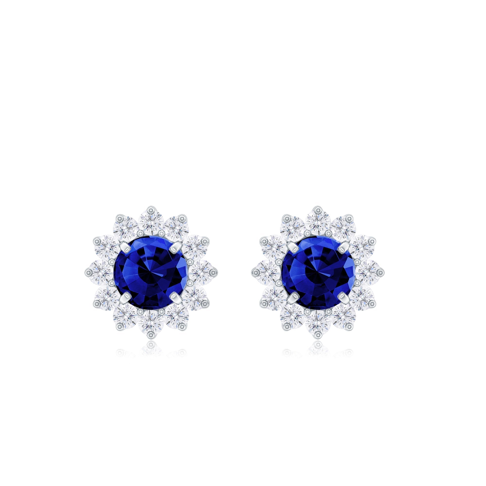 Blue sapphire earrings featuring deep blue gemstones in an elegant setting, designed for timeless everyday wear and special occasions.