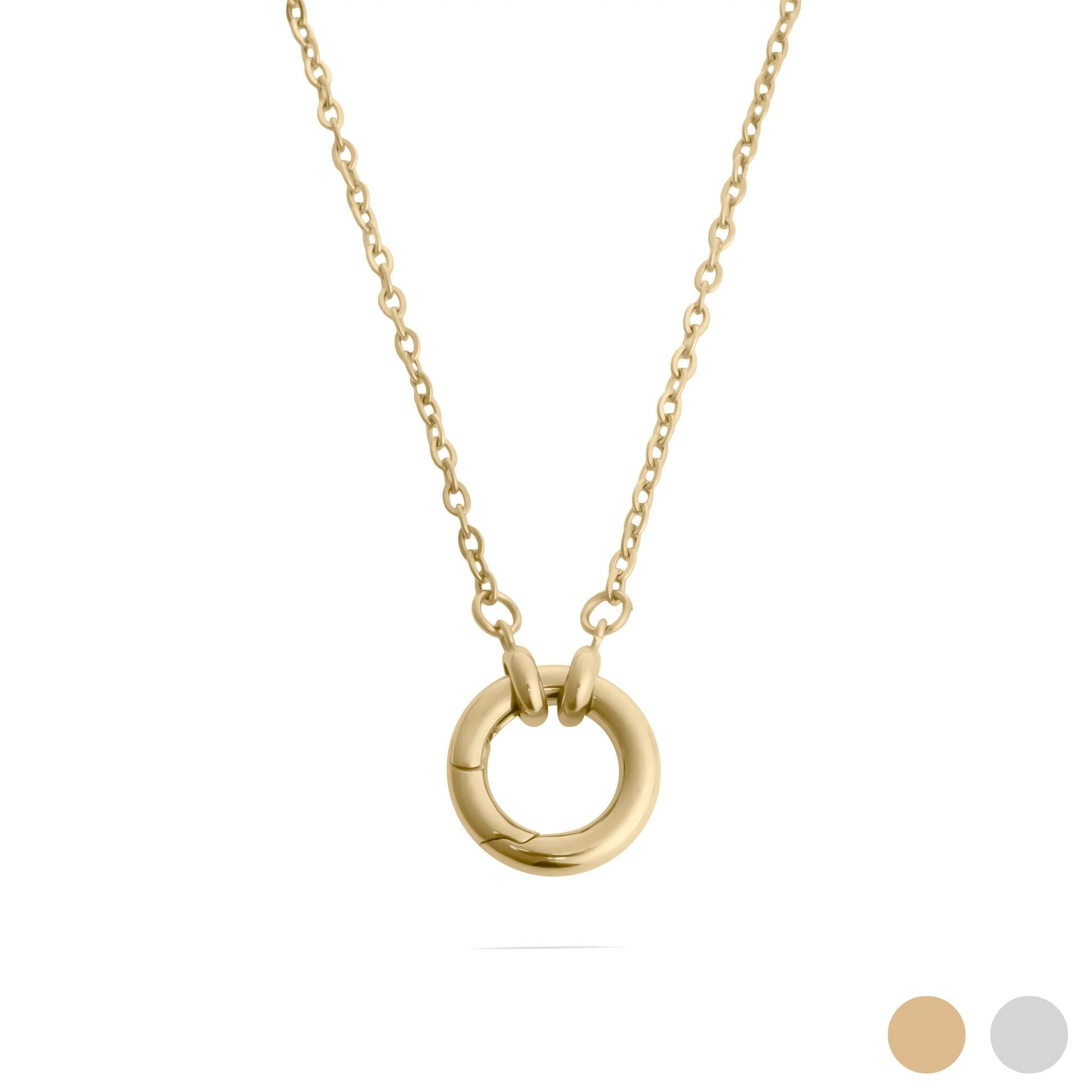 Gold Charm Holder Necklace – 18K Gold Plated Loop Chain | Durable Stainless Steel - Necklaces | Sunflower Soul Boutique