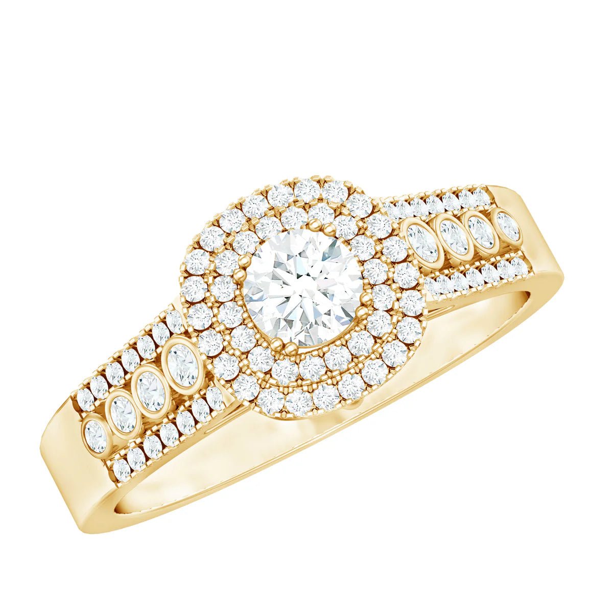 Elegant diamond rings in solitaire, halo, and gemstone-accented fine jewelry styles