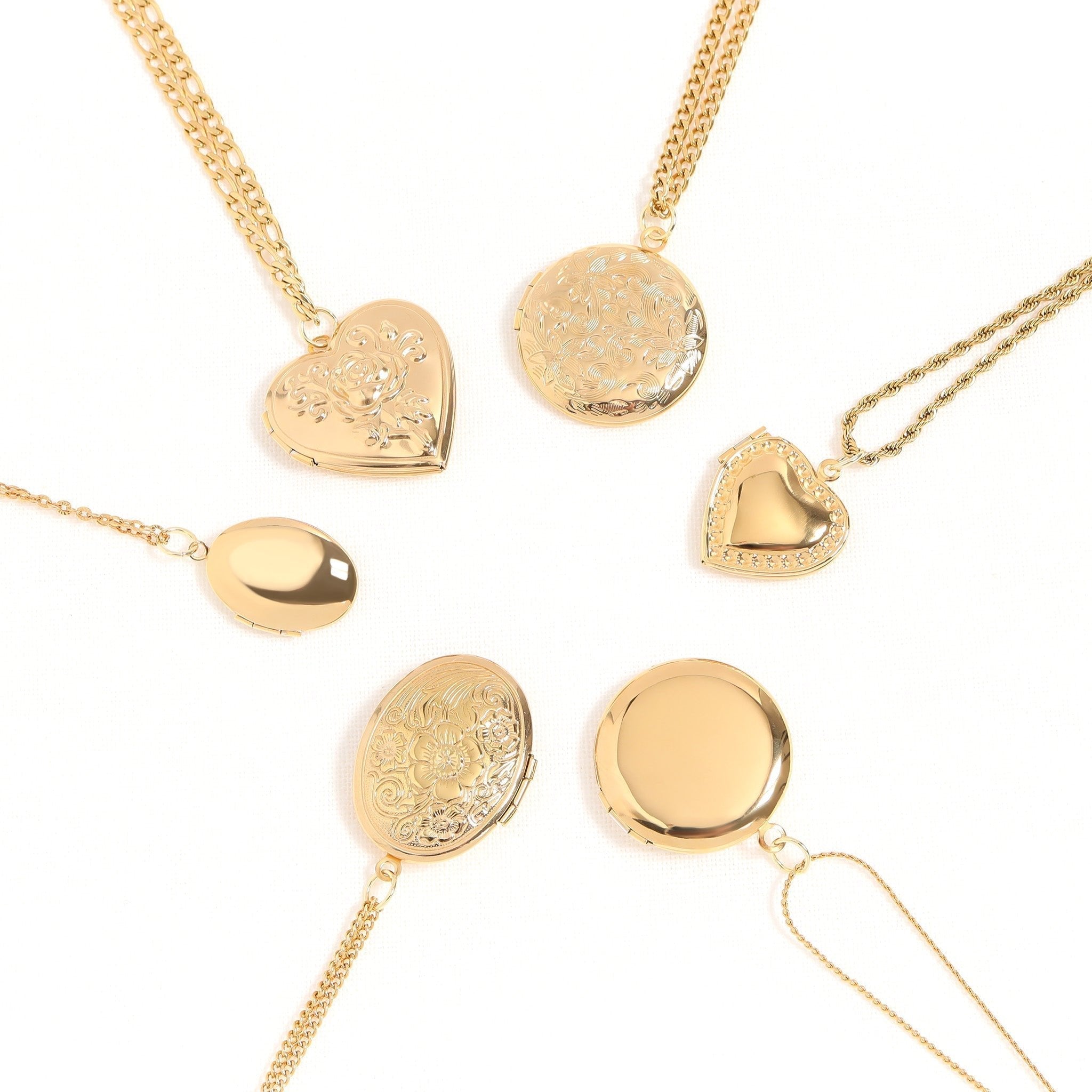 18K Gold Oval Locket – Personalized Photo Keepsake With PVD Gold Finish Jewelry - charm | Sunflower Soul Boutique