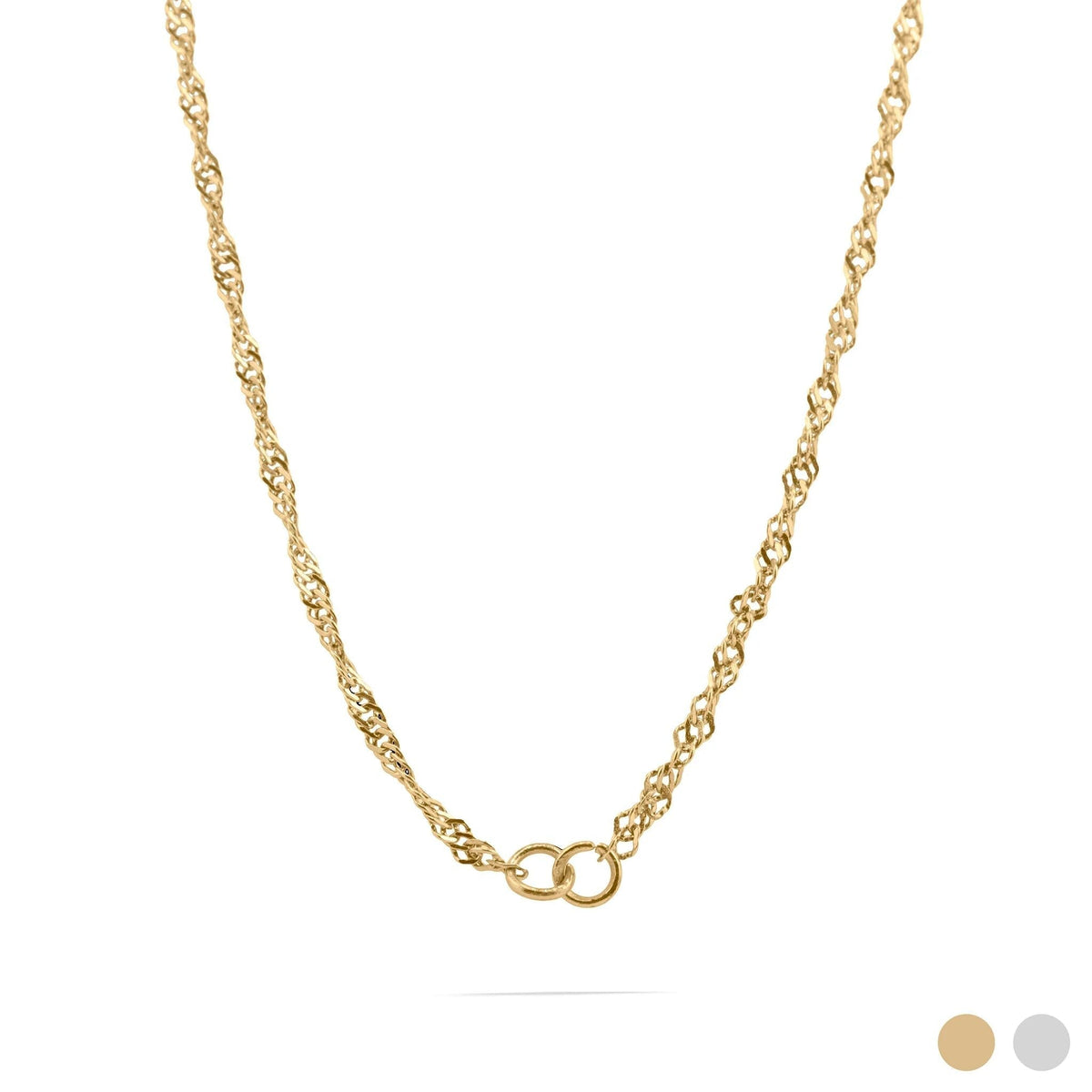 18K Gold Singapore Chain - Tarnish Resistant Stainless Steel Split Necklace - Necklaces | Sunflower Soul Boutique
