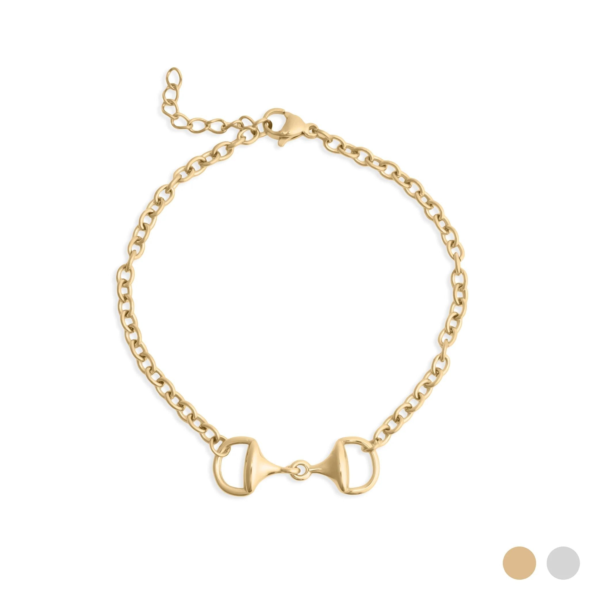 18K Gold Horsebit Bracelet – Adjustable Clasp, Scratch-Resistant Gold PVD Finish - Bracelets | Sunflower Soul Boutique
