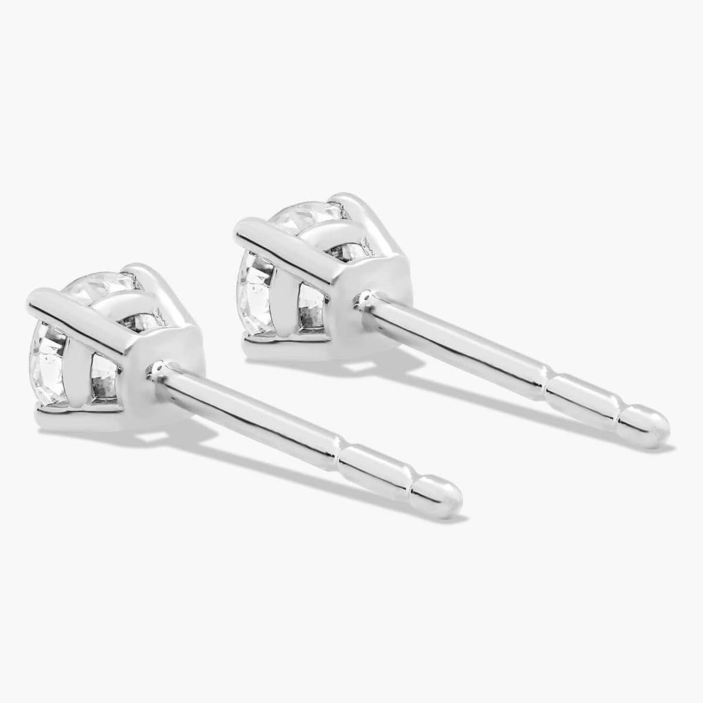 Lab Grown Diamond Earrings – 0.25 CTW Round Studs | 14K Gold Over Sterling Silver