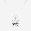 Lab Grown Diamond Pendant – 0.5 Carat Solitaire Necklace | 14K White Gold Over Sterling Silver