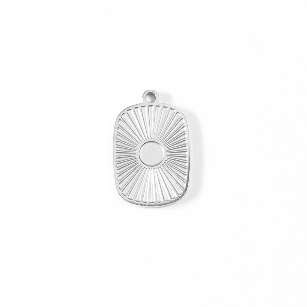 Sunburst Medallion Charm – 18K Gold PVD Stainless Steel Pendant Accent