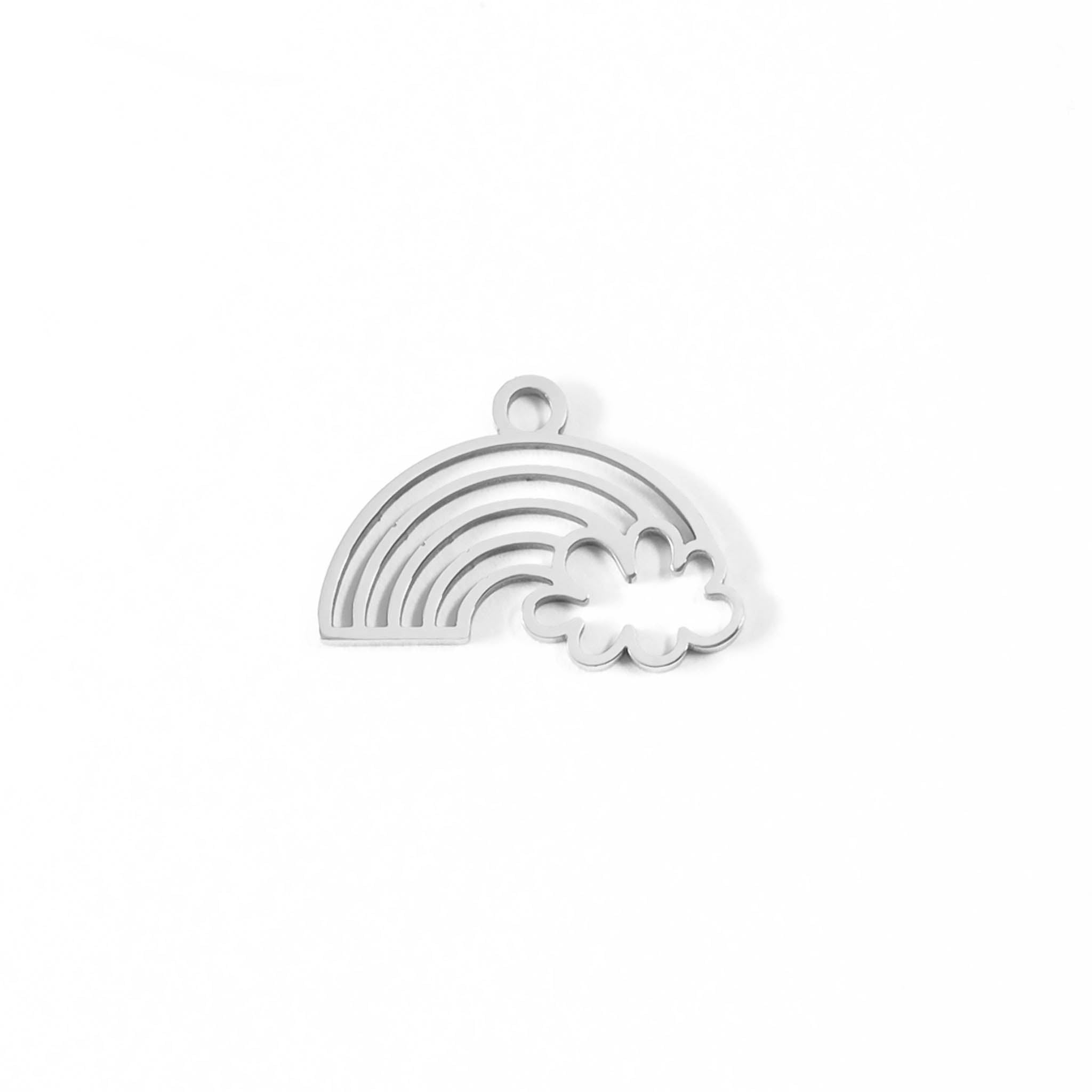Gold Rainbow Charm – 18K Gold Plated Stainless Steel Rainbow Cloud Pendant