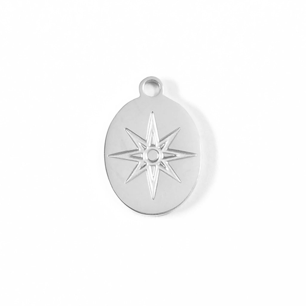Gold Oval Charm – 18K Gold PVD Coated Stainless Steel Atomic Pendant Accent