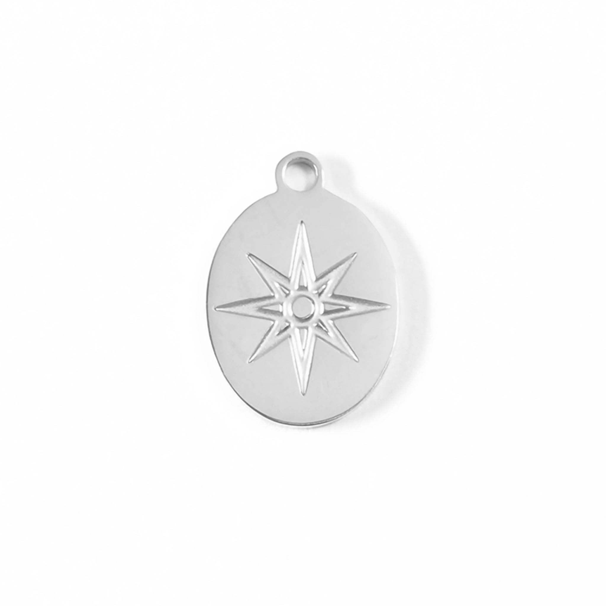 Gold Oval Charm – 18K Gold PVD Coated Stainless Steel Atomic Pendant Accent