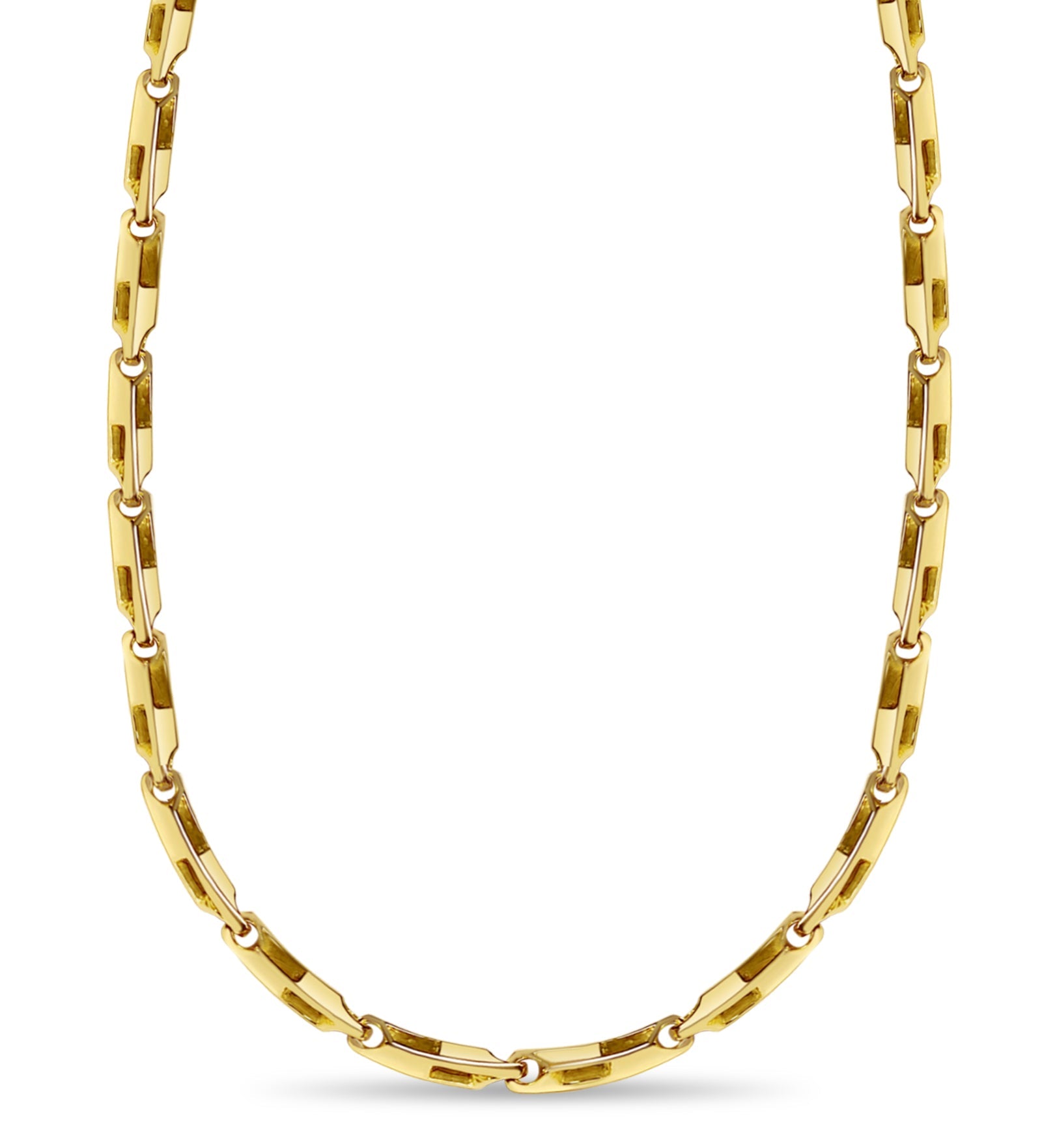 Square Tube Solid White/Yellow/Rose Gold Handmade Necklace , 5mm, 16-30 Inch
