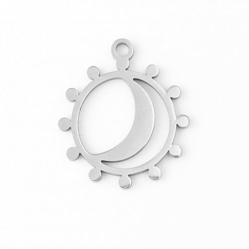 18K Gold Charm | Sun And Moon Pendant - Waterproof Hypoallergenic Jewelry