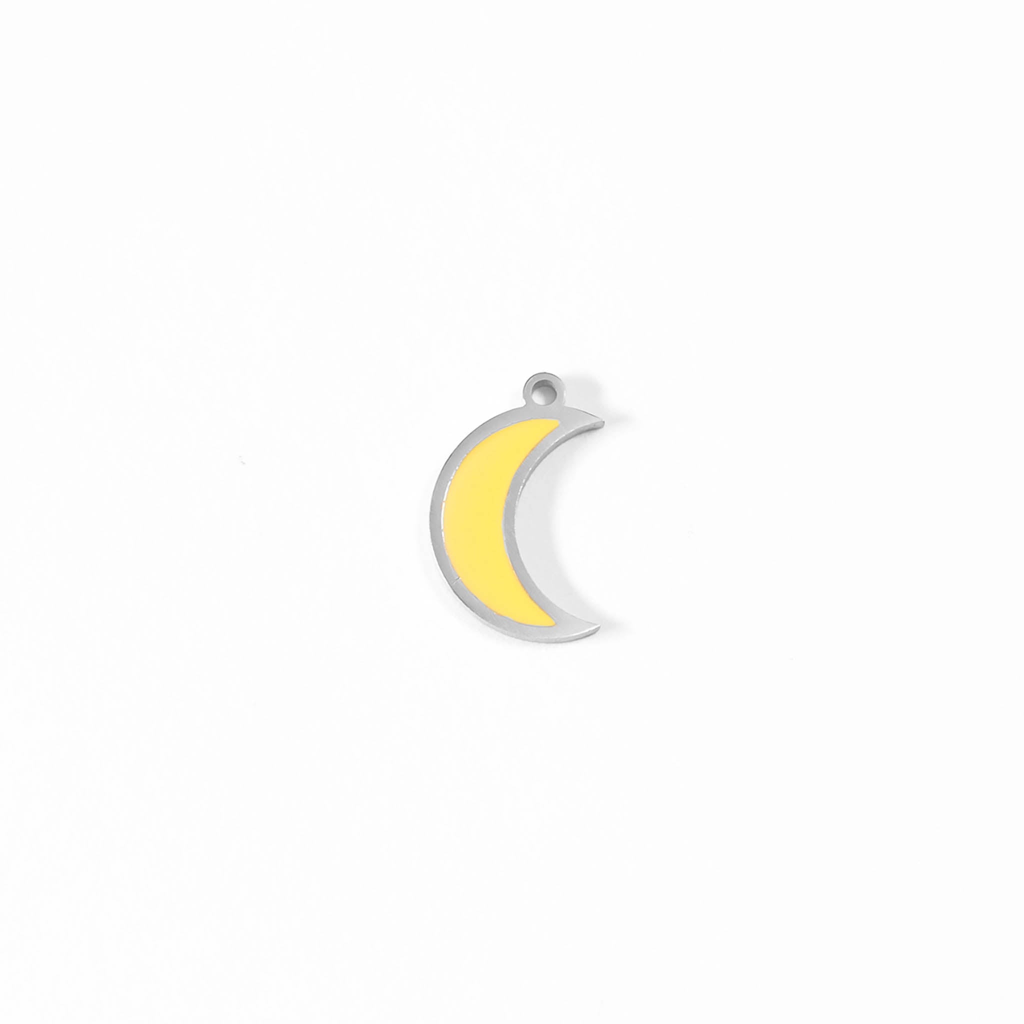 Yellow Crescent Moon Charm – 18K Gold PVD Waterproof Stainless Steel Pendant