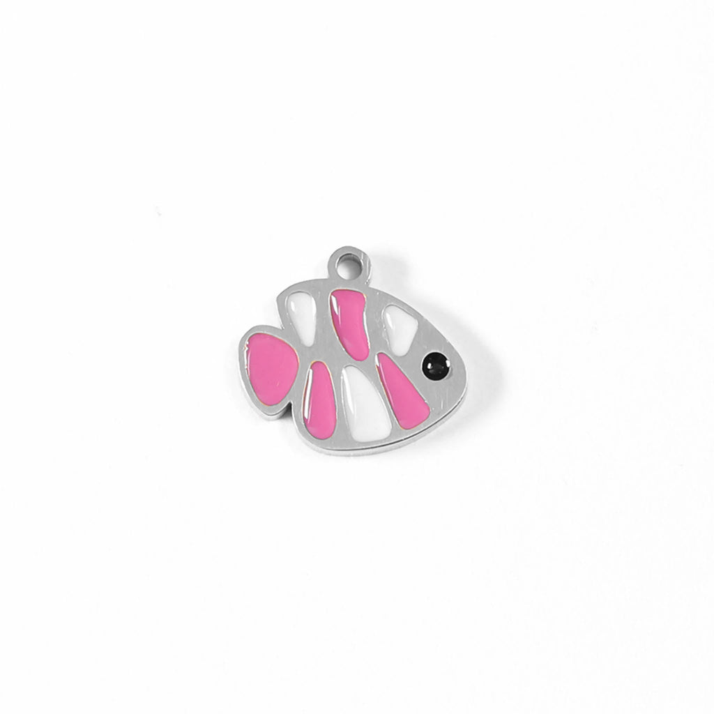 Gold Fish Charm - 18K Gold PVD Coated Stainless Steel Nautical Pendant