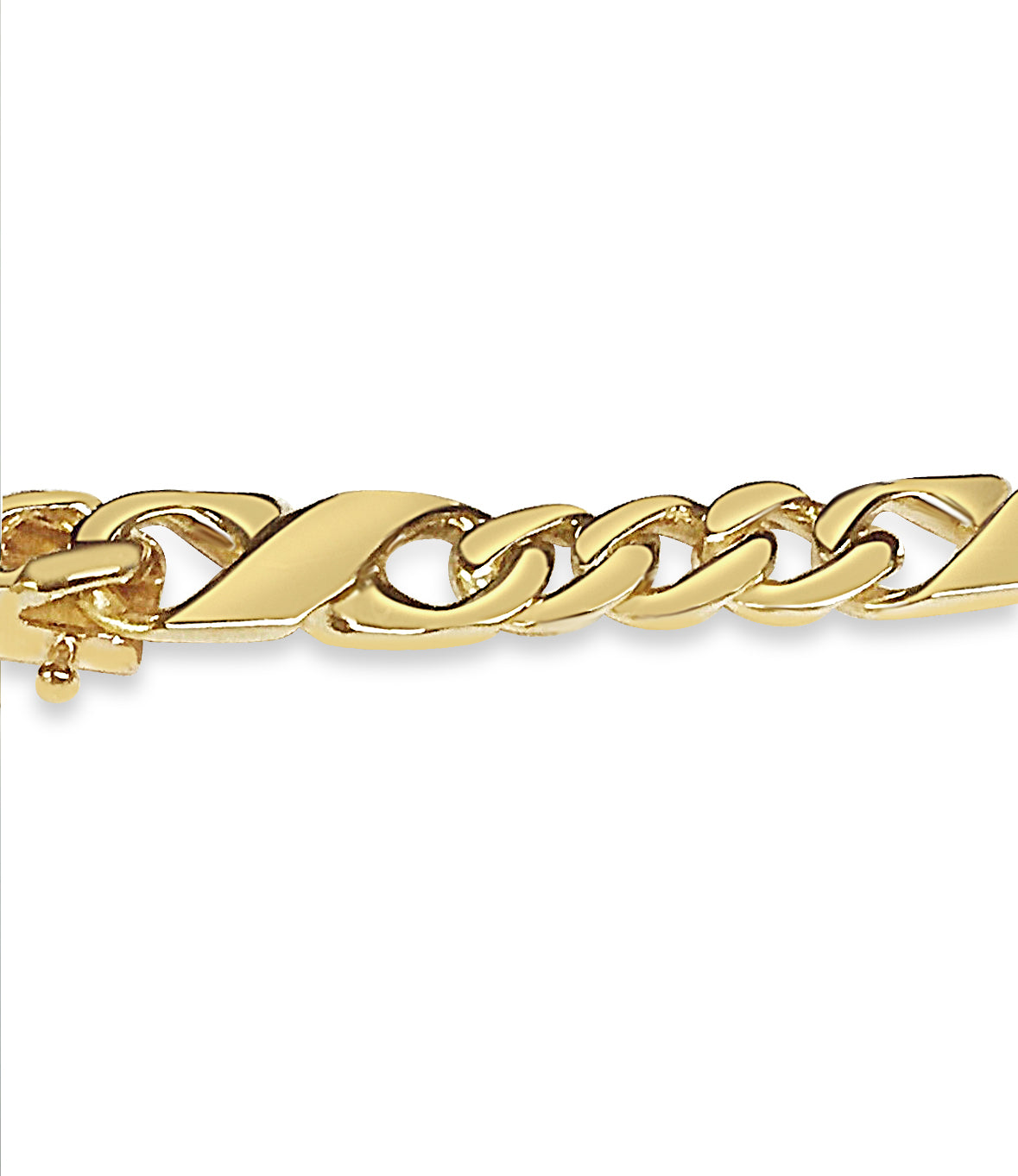 XO Curb Necklace | Handmade Solid Gold 6mm Chain - Yellow, White & Rose