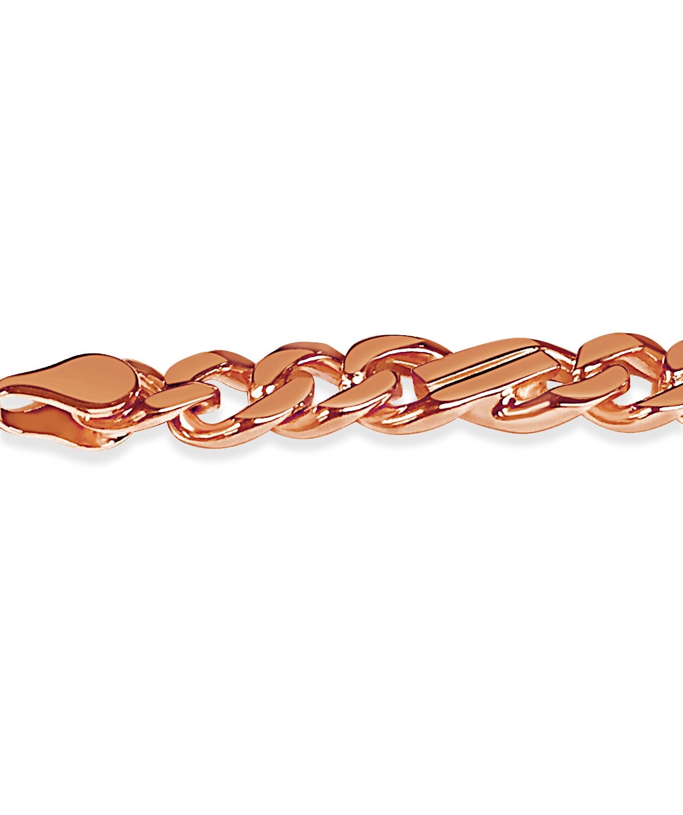 Curb Solid White/Yellow/Rose Gold Handmade Necklace , 7mm, 16-30 Inch