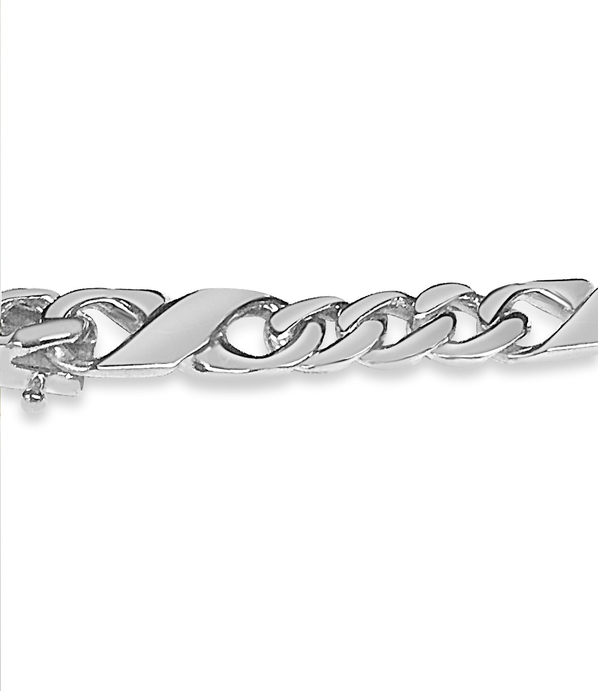 XO Curb Bracelet - Handmade Solid Gold 6mm Adjustable Wristwear in White & Rose