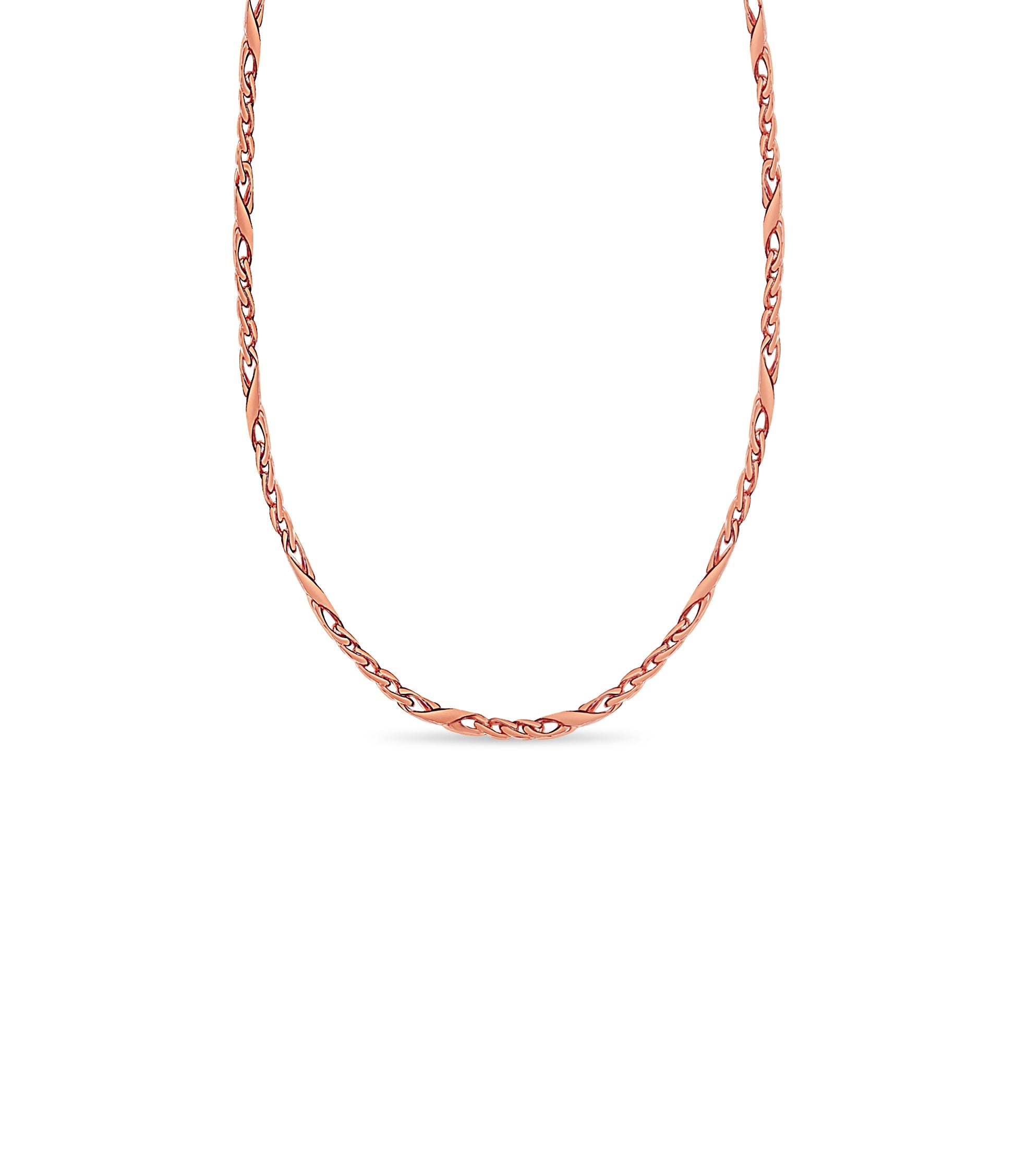 XO Curb Necklace | Handmade Solid Gold 6mm Chain - Yellow, White & Rose