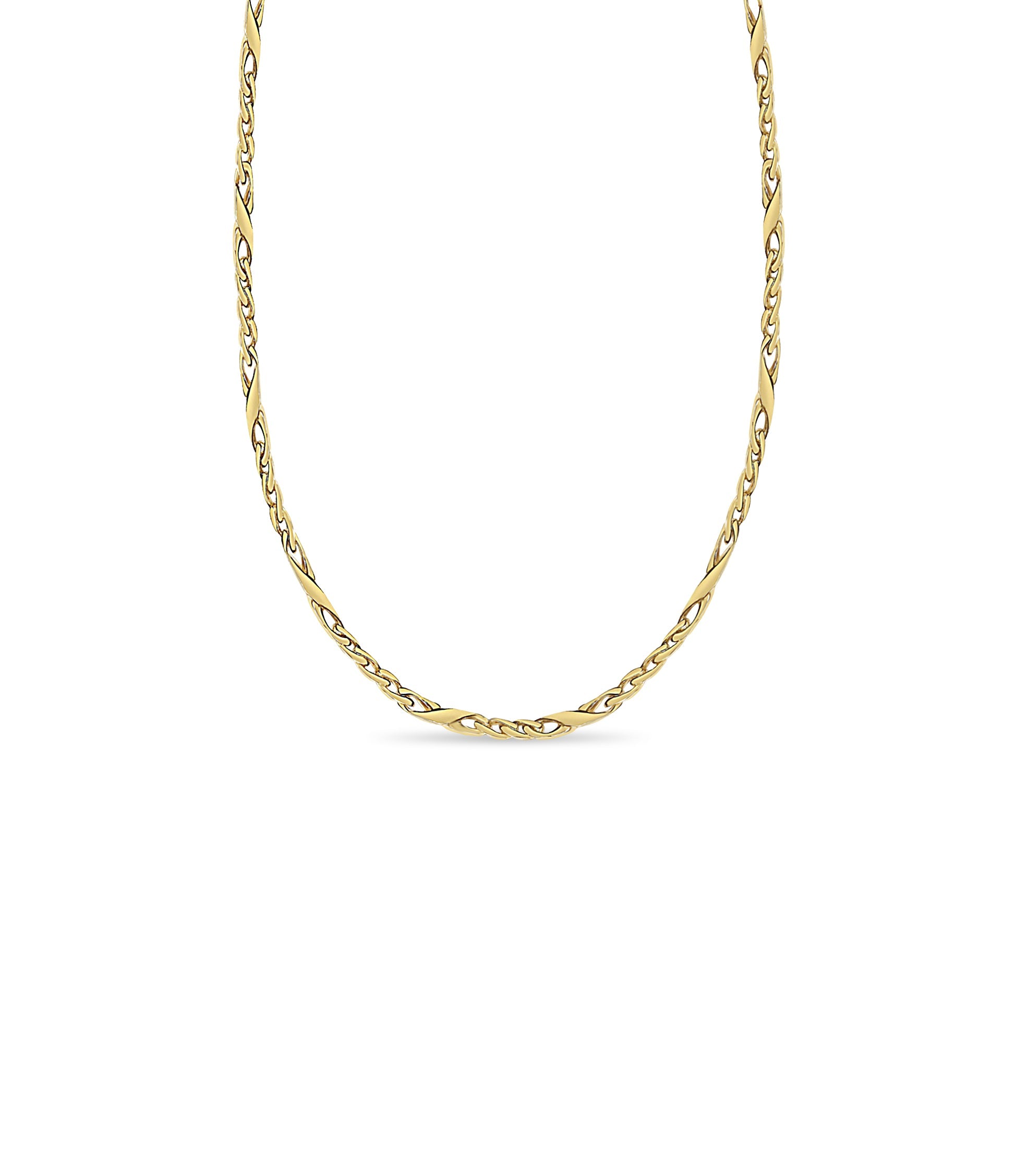 XO Curb Necklace | Handmade Solid Gold 6mm Chain - Yellow, White & Rose