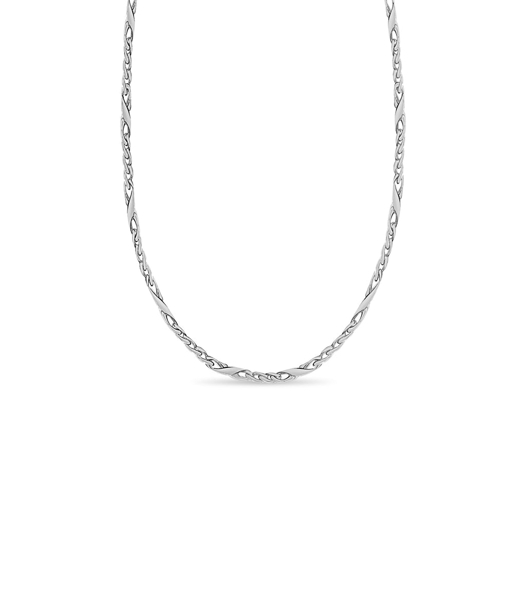 XO Curb Necklace | Handmade Solid Gold 6mm Chain - Yellow, White & Rose