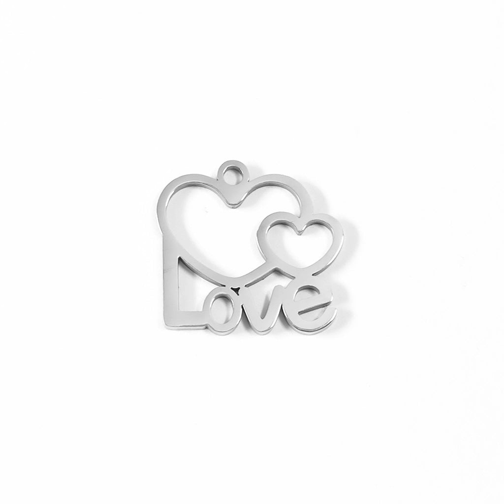 18K Gold Heart Charm – Cutout Love Pendant | PVD Coated Stainless Steel Jewelry