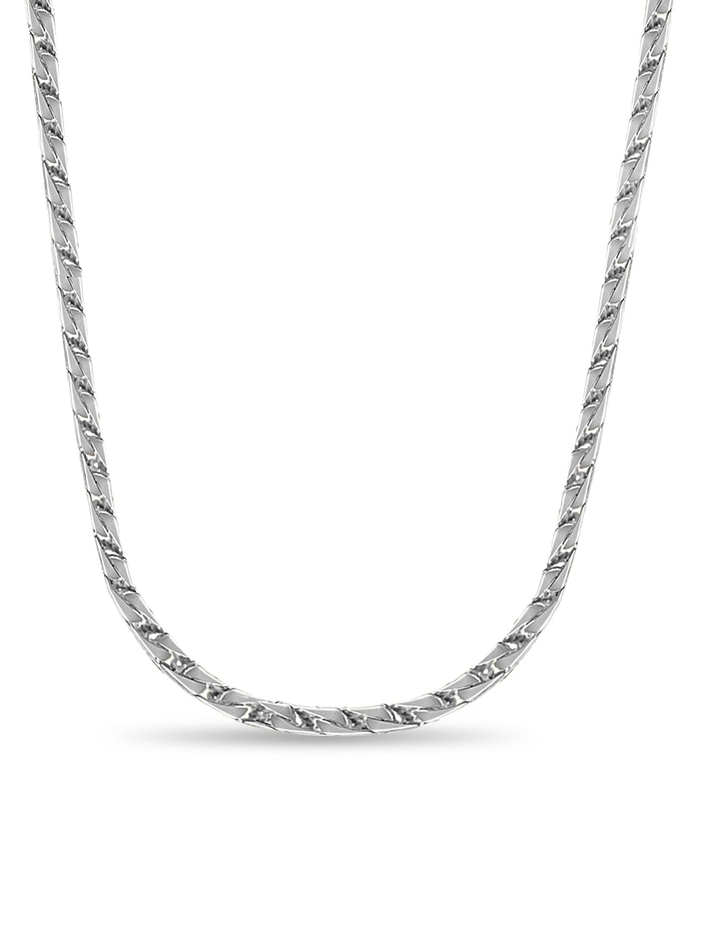 Curb Solid White/Yellow/Rose Gold Handmade Necklace , 7mm, 16-30 Inch
