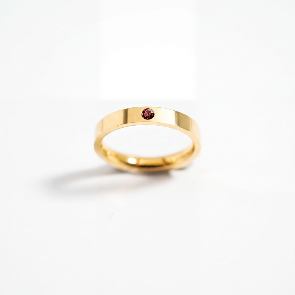 Birthstone Engravable Stacking Ring