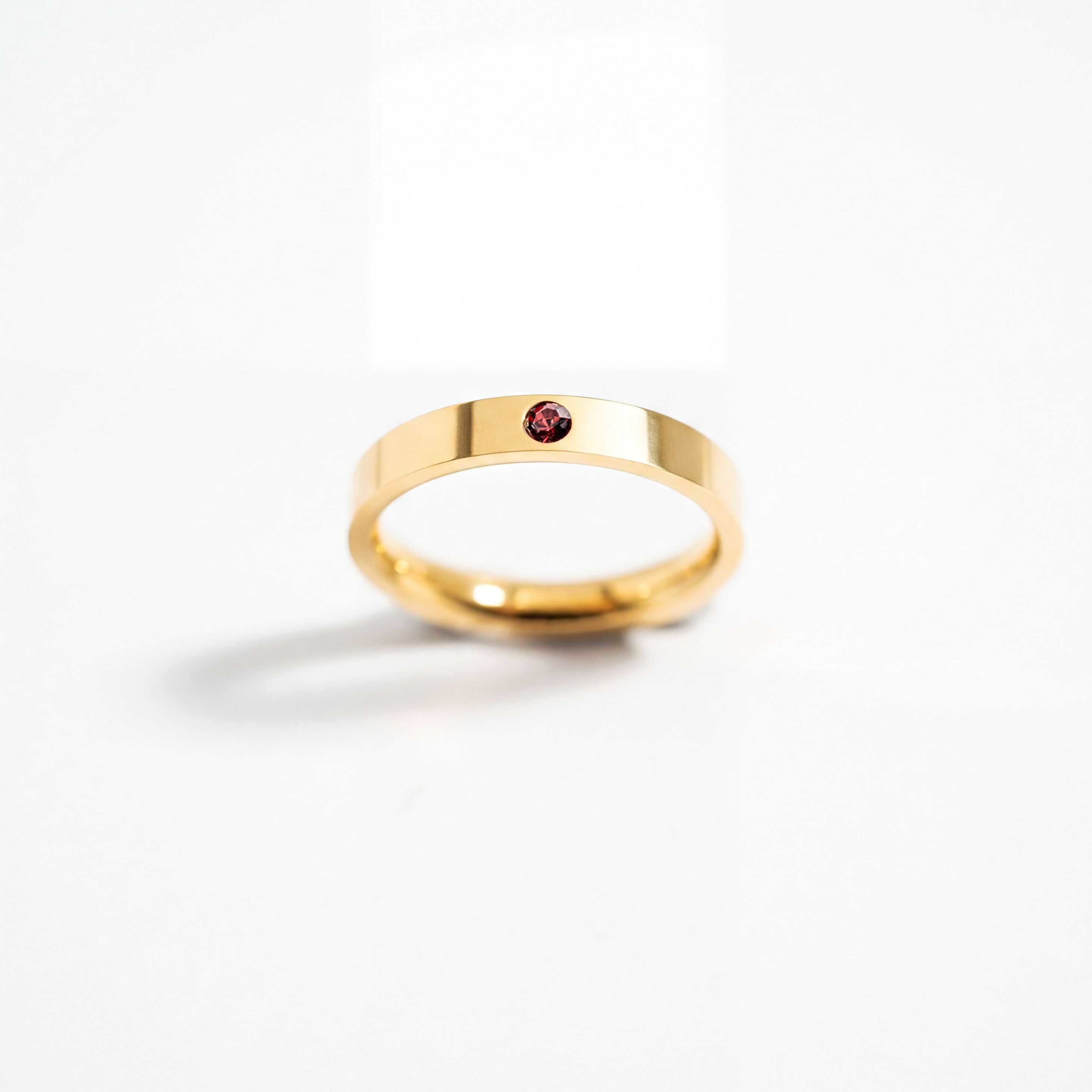 Birthstone Engravable Stacking Ring