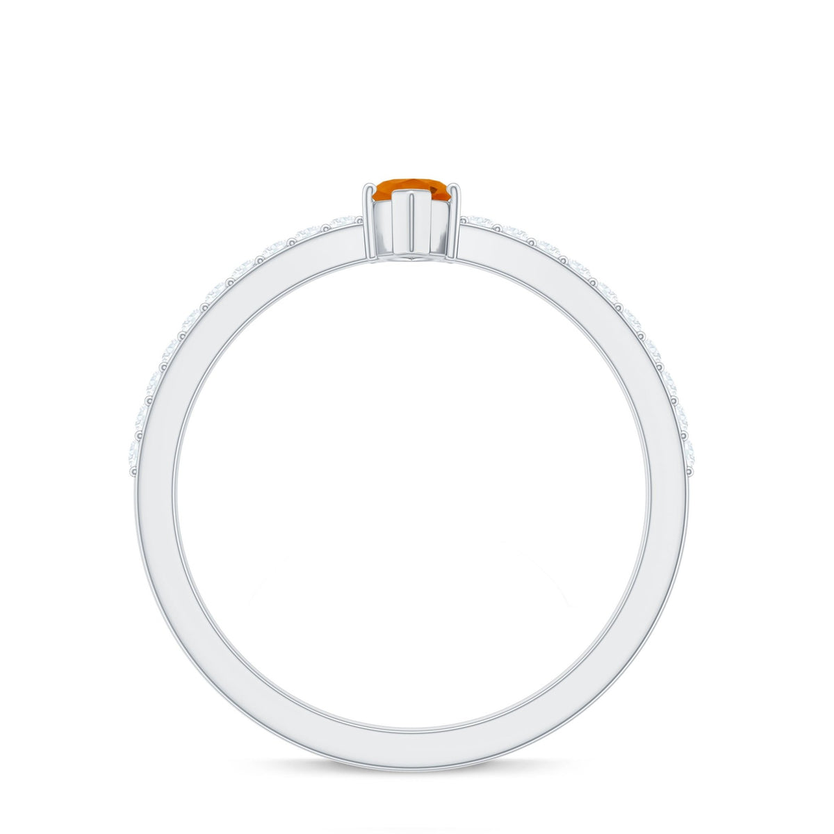 0.3 Carat Fire Opal Marquise Engagement Ring with Diamond