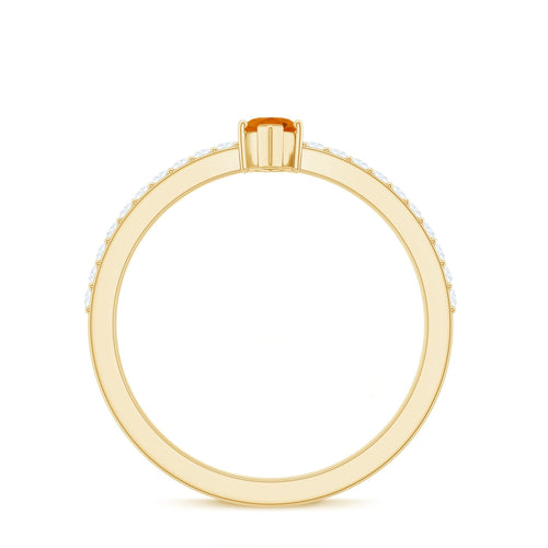 0.3 Carat Fire Opal Marquise Engagement Ring with Diamond