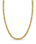 Curb Solid White/Yellow/Rose Gold Handmade Necklace , 8mm, 16-30 Inch