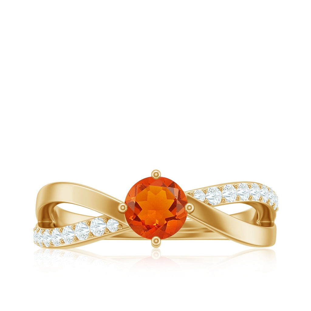 0.4 Carat Fire Opal and Diamond Infinity Engagement Ring