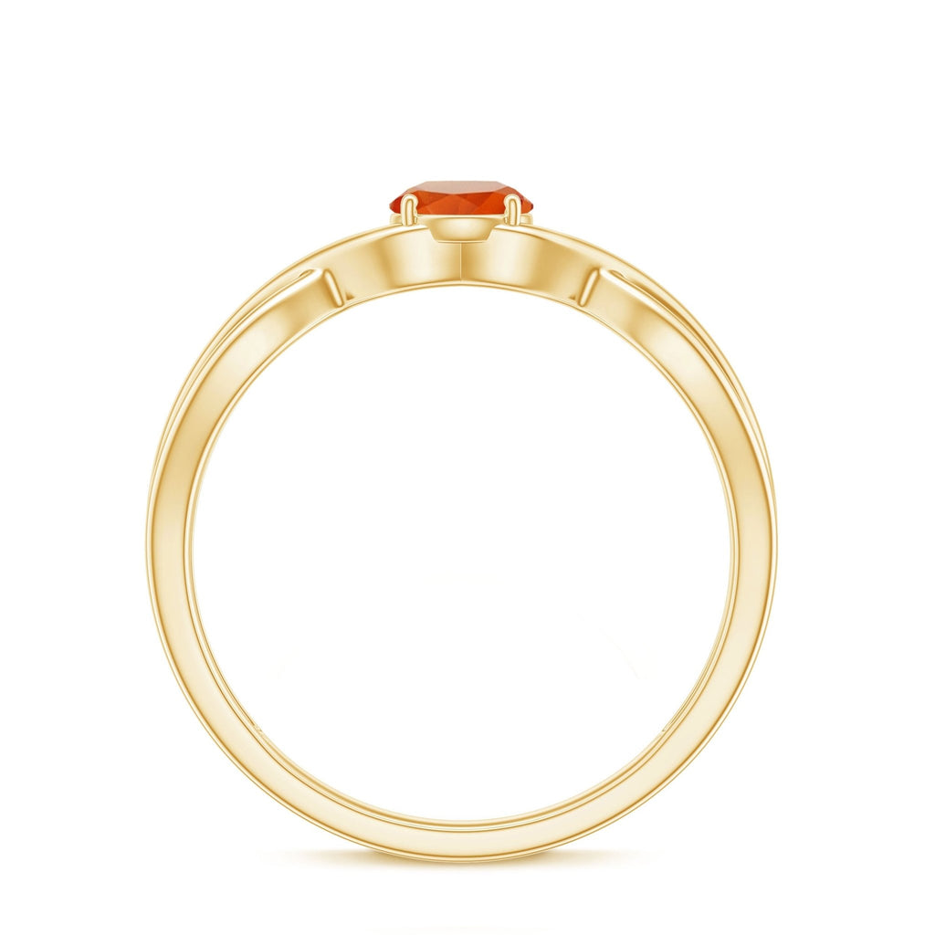 0.4 Carat Solitaire Fire Opal Crossover Engagement Ring
