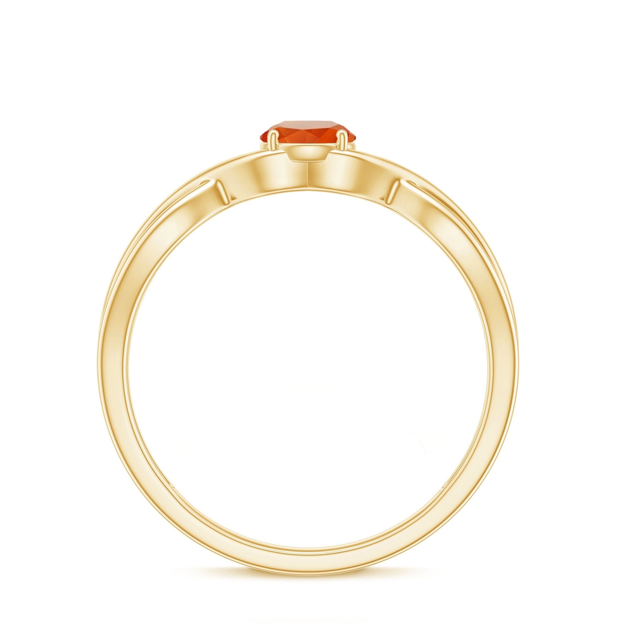 0.4 Carat Solitaire Fire Opal Crossover Engagement Ring