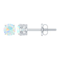 0.5 Carat Ethiopian Opal Solitaire Stud Earrings in 4 Prong Setting