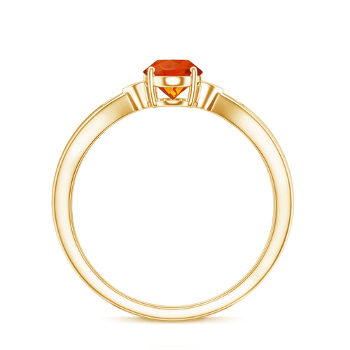 0.6 Carat Oval Shape Fire Opal Engagement Ring with Diamond