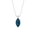 0.74 Carat Marquise Cut London Blue Topaz Solitaire Pendant
