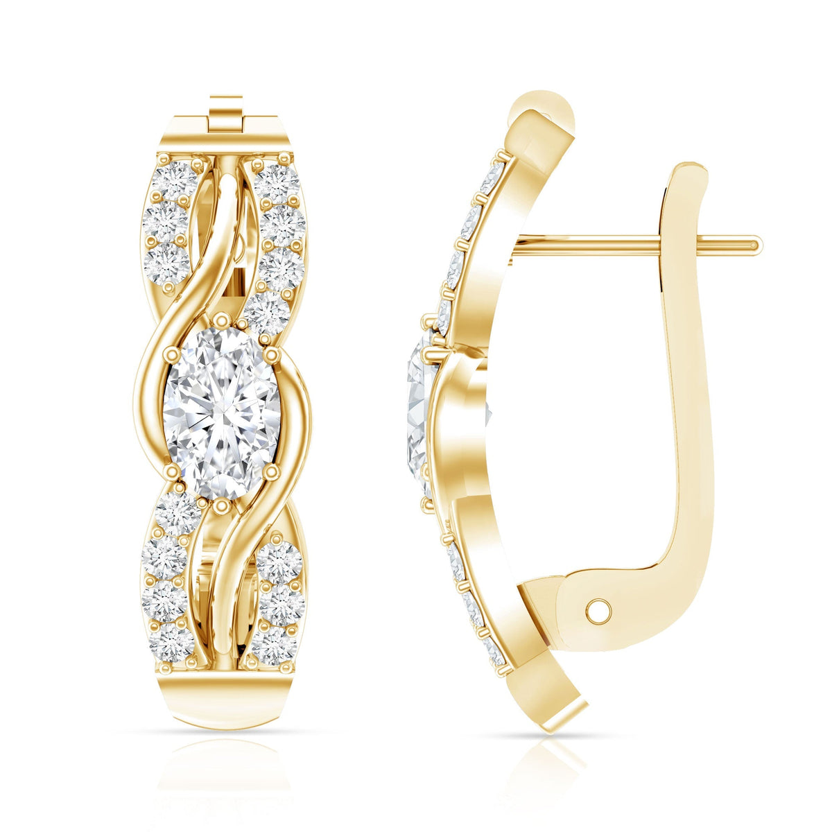 0.8 Carat Certified Lab Oval Diamond Infinity Earrings