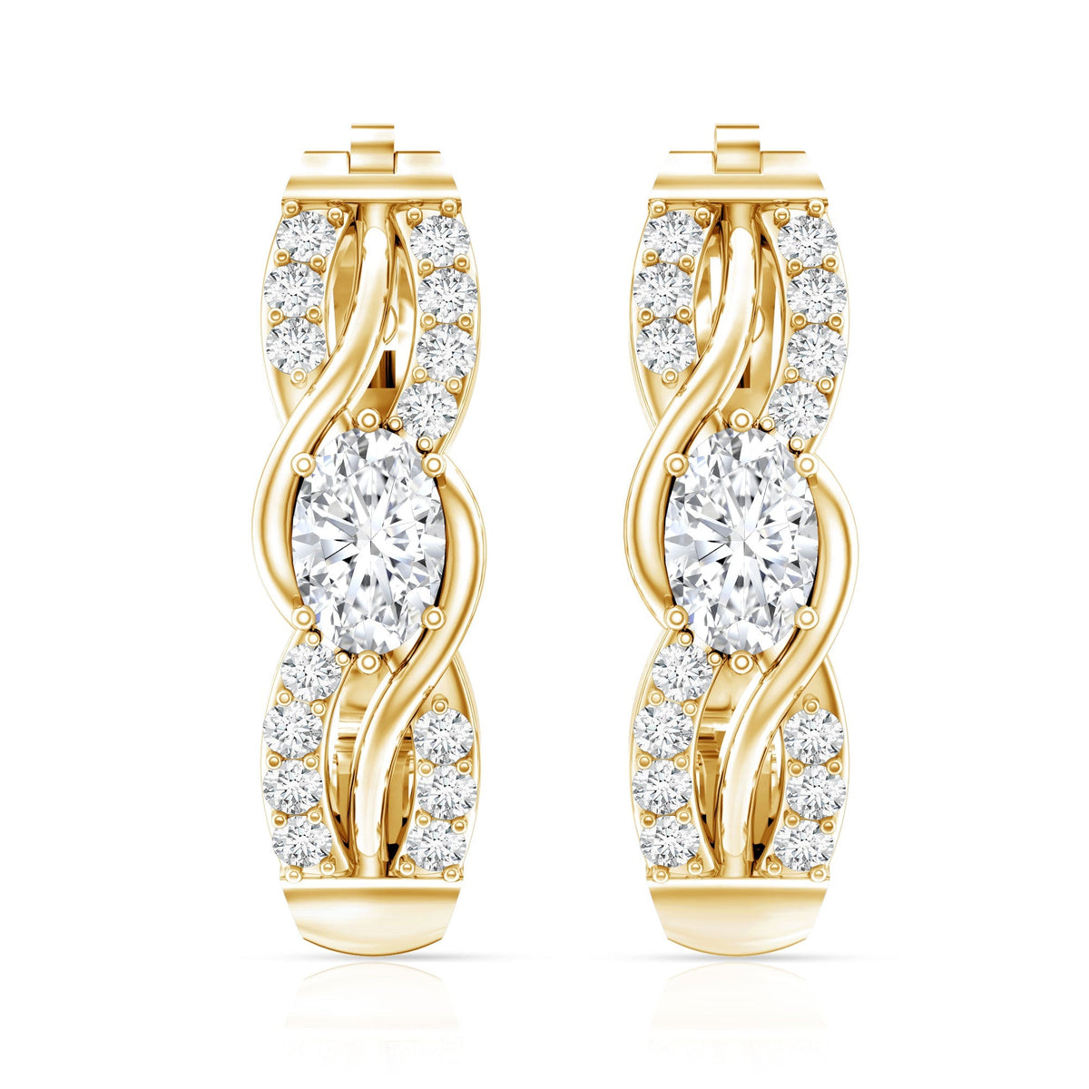 0.8 Carat Certified Lab Oval Diamond Infinity Earrings