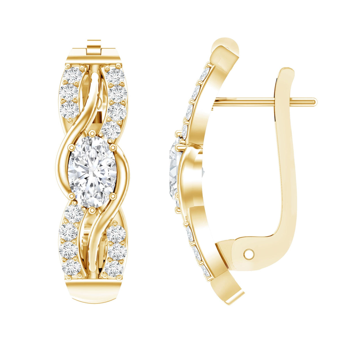 0.8 Carat Certified Lab Oval Diamond Infinity Earrings