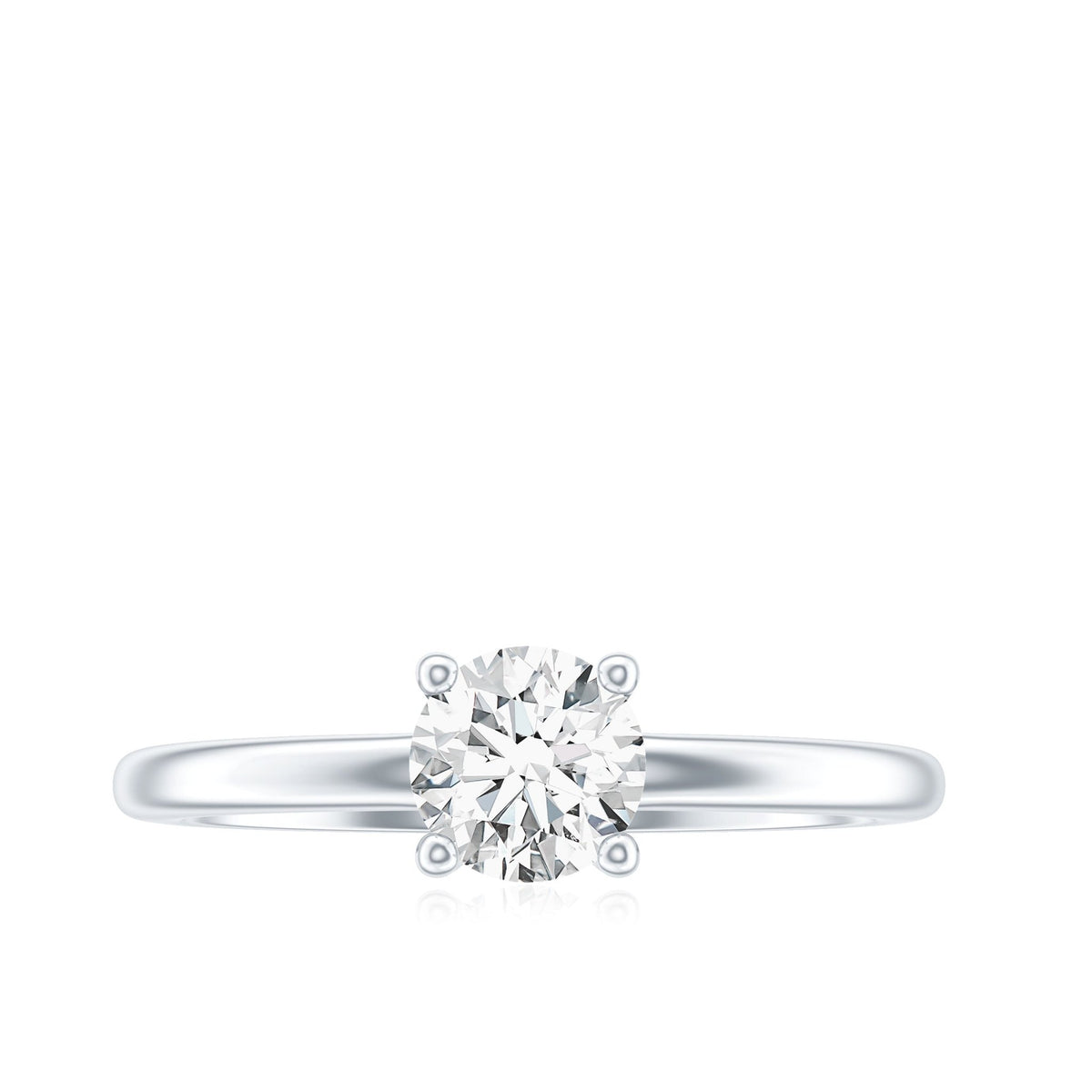 0.9 Carat Certified Lab Grown Diamond Round Cut Engagement Ring