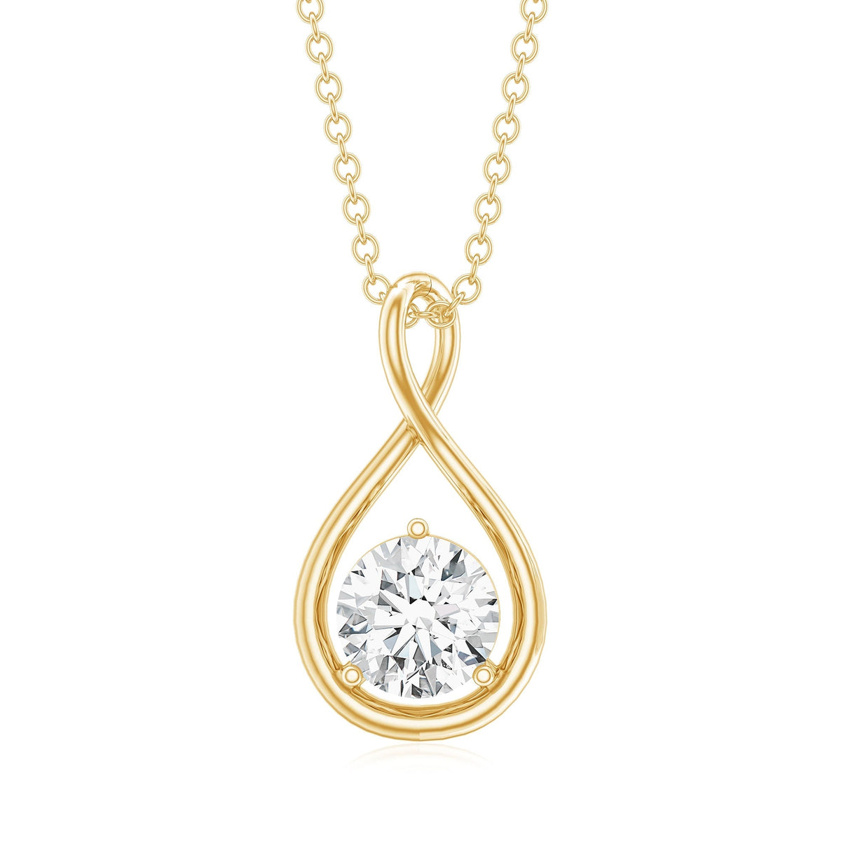 0.9 Carat Solitaire Moissanite Infinity Pendant with Certificate