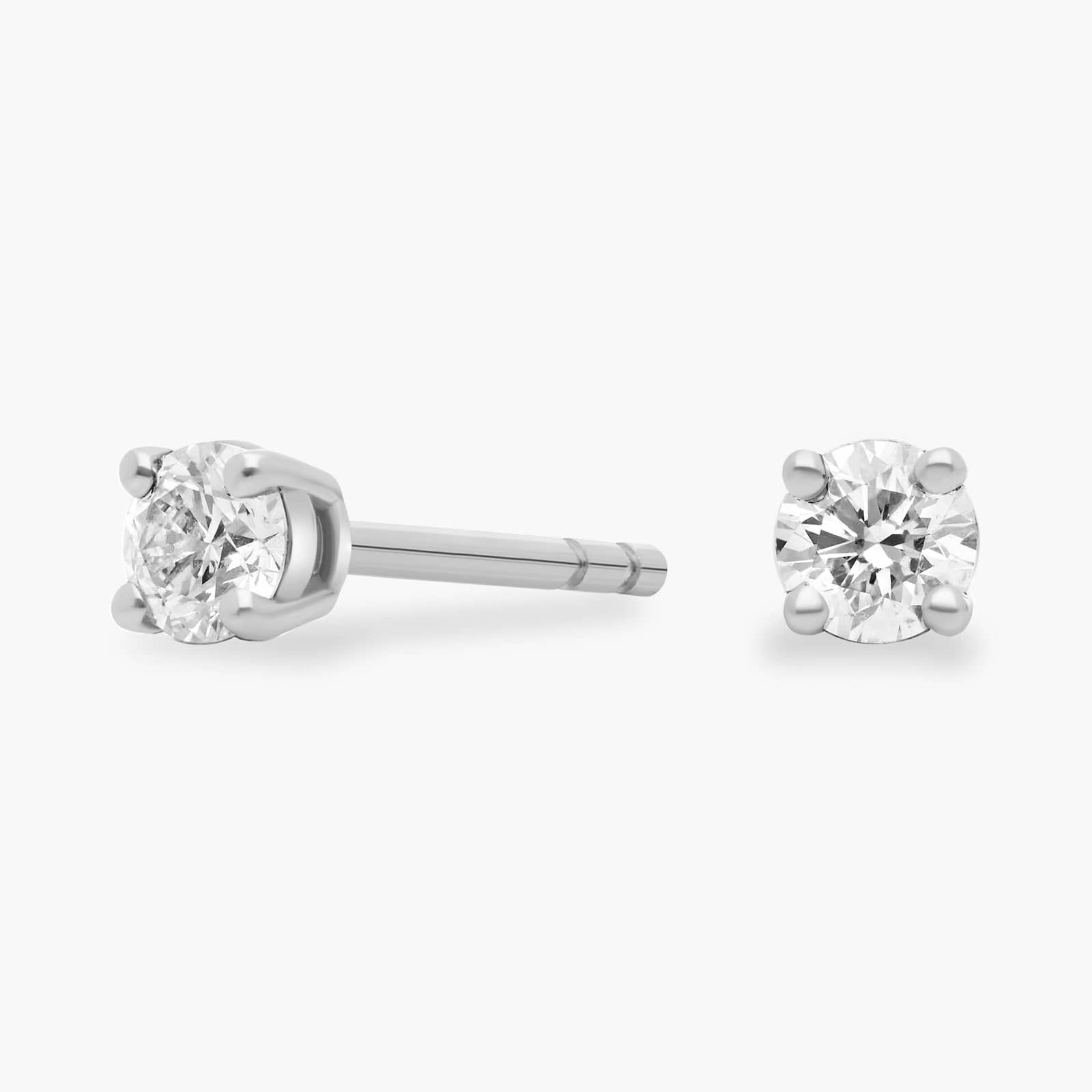 Lab Diamond Stud Earrings – Classic 14k Gold Over Sterling Silver With VS Clarity