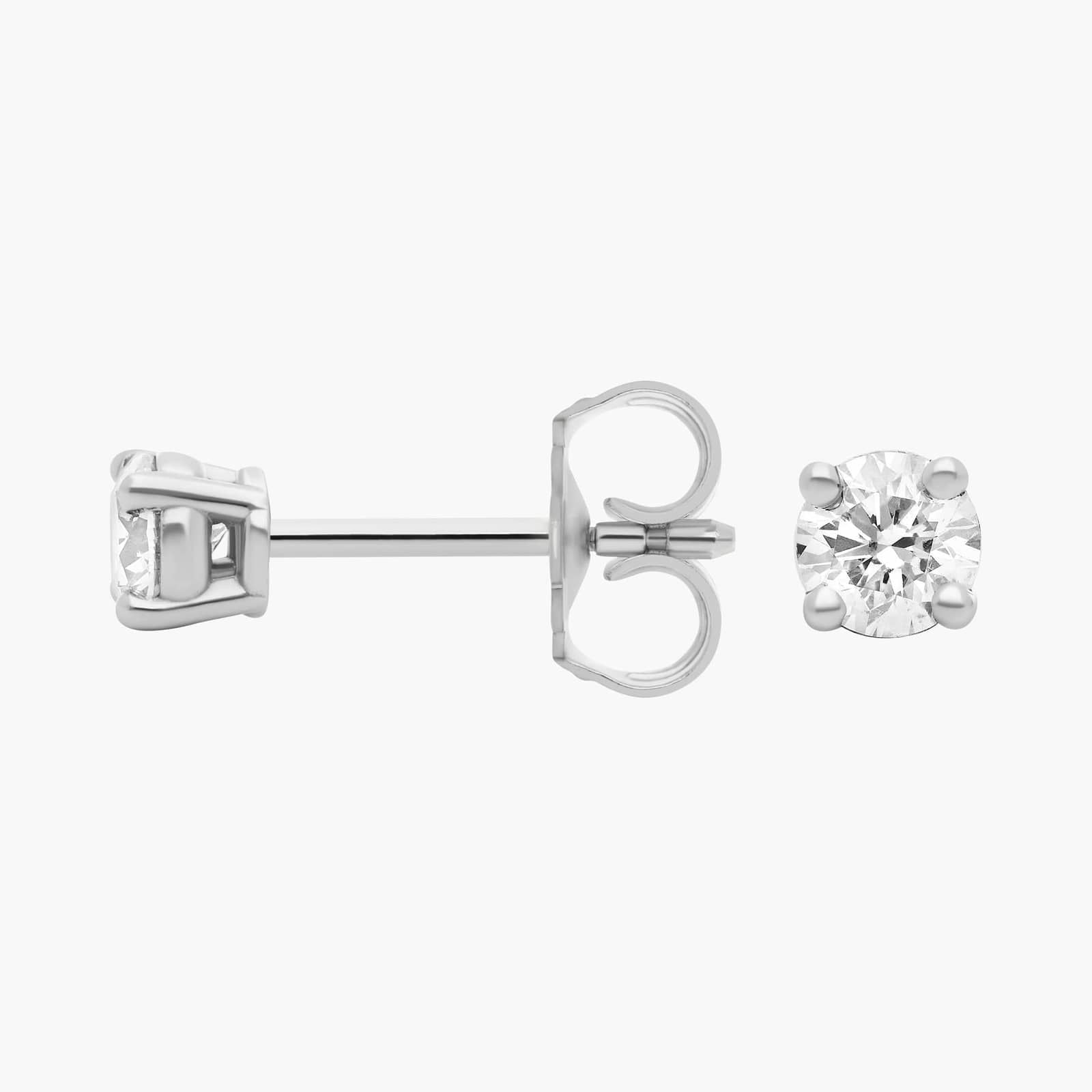 Lab Diamond Stud Earrings – Classic 14k Gold Over Sterling Silver With VS Clarity