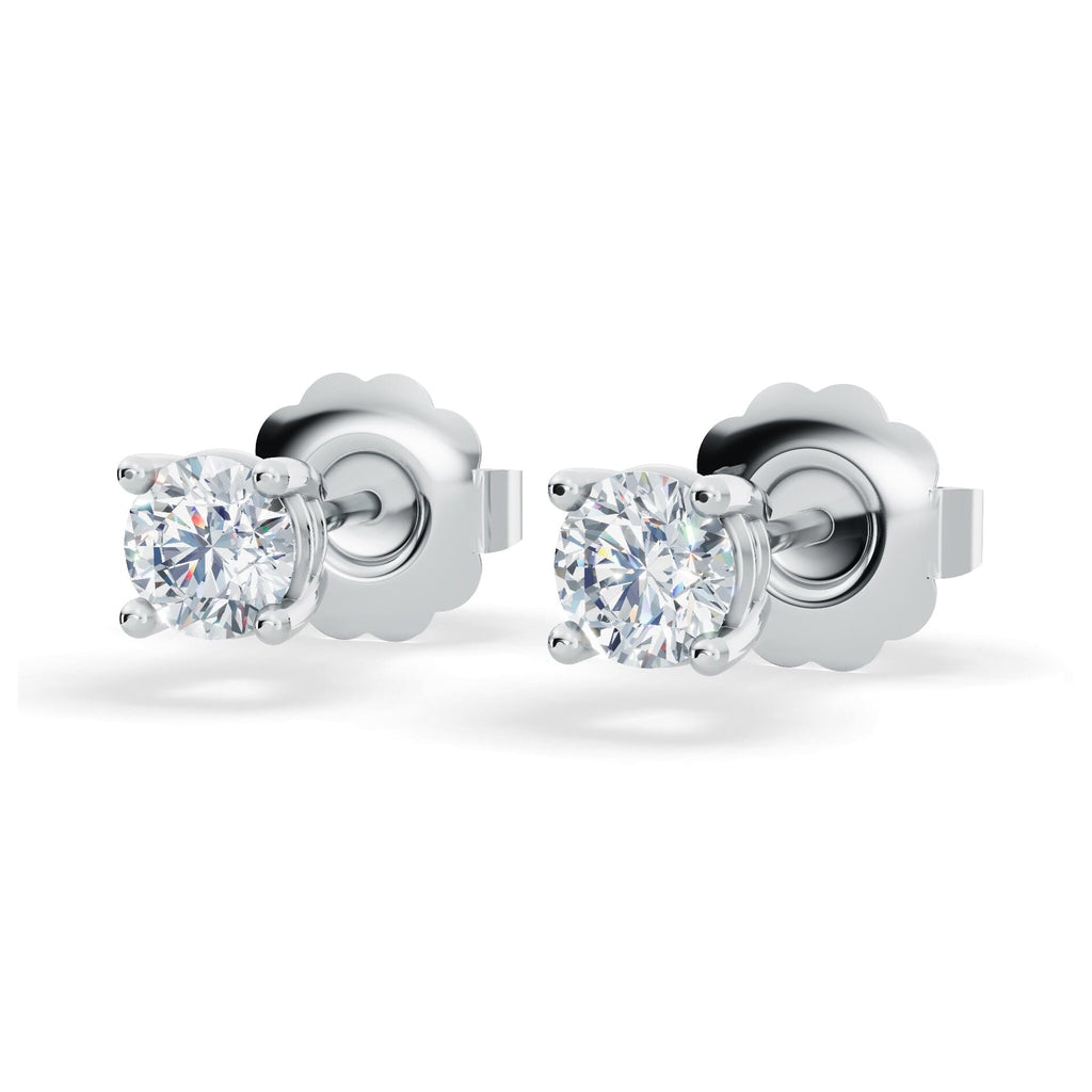 Lab Diamond Stud Earrings – Classic 14k Gold Over Sterling Silver With VS Clarity
