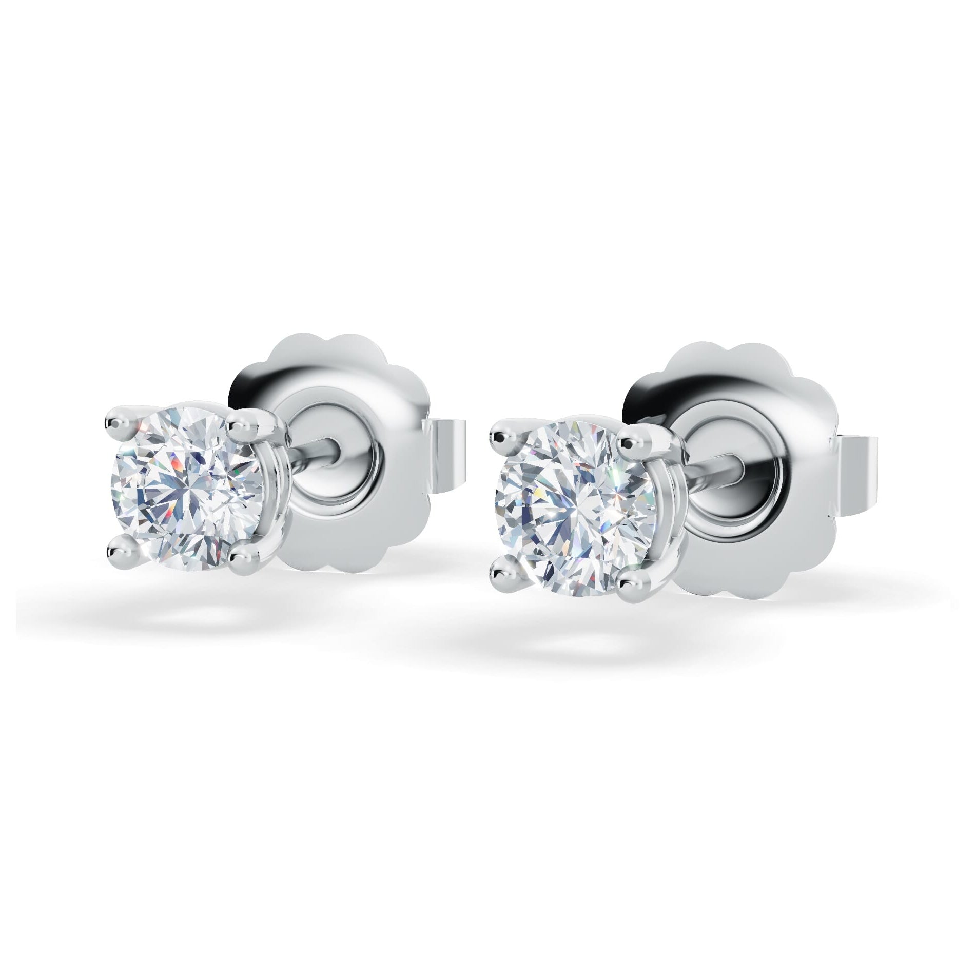 Lab Diamond Stud Earrings – Classic 14k Gold Over Sterling Silver With VS Clarity