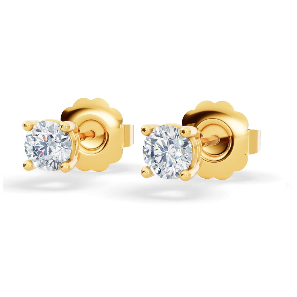 Lab Diamond Stud Earrings – Classic 14k Gold Over Sterling Silver With VS Clarity